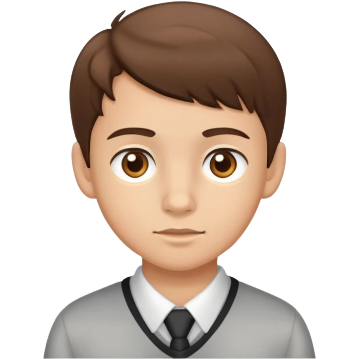 Карие глаза коричневые волосы школьник emoji