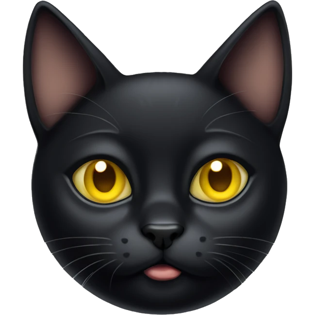 Cute black cat with yellow eyes pouting  emoji