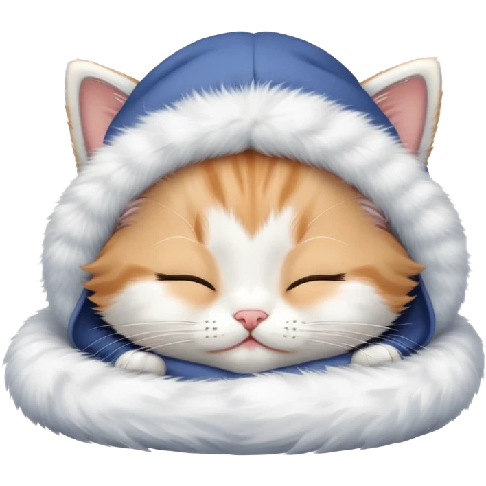 Cute kitten sleeping Wearing a nightcap emoji