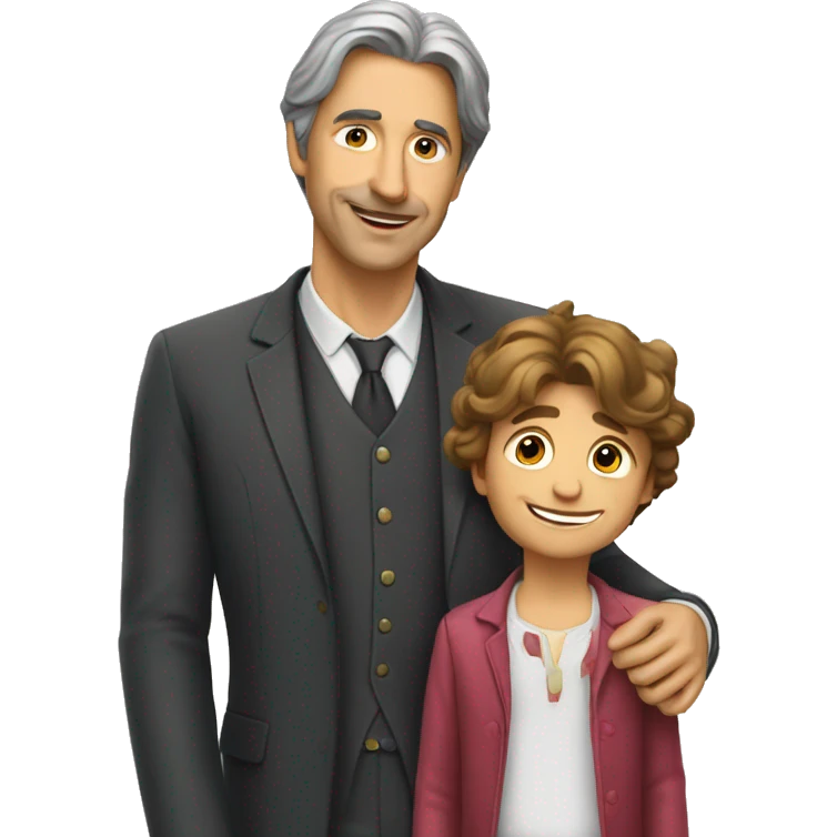 Gérard depardieux avec un enfant  emoji