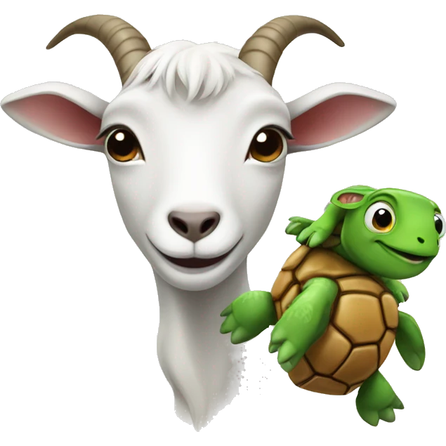 Goat with turtle emoji