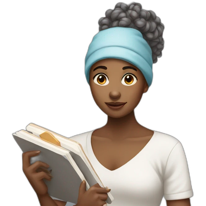 Artist girl holding palete emoji