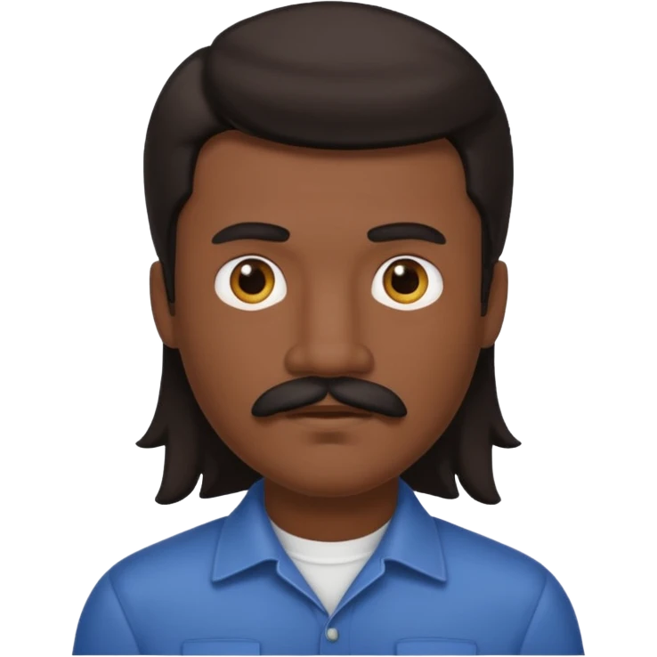 White man with dark mullet and mustache emoji
