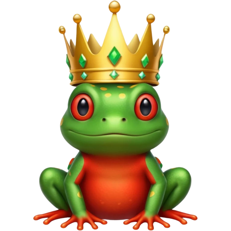 red frog in royal outfit and  emoji