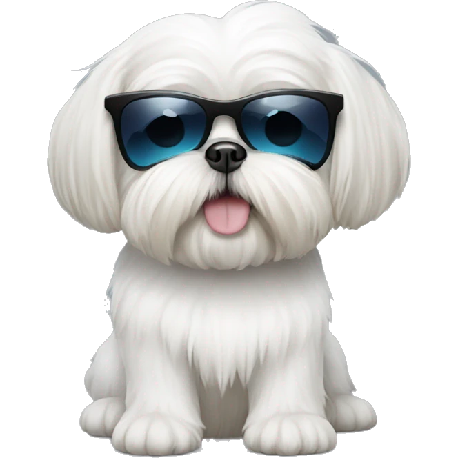 White shih tzu with sunglasses emoji