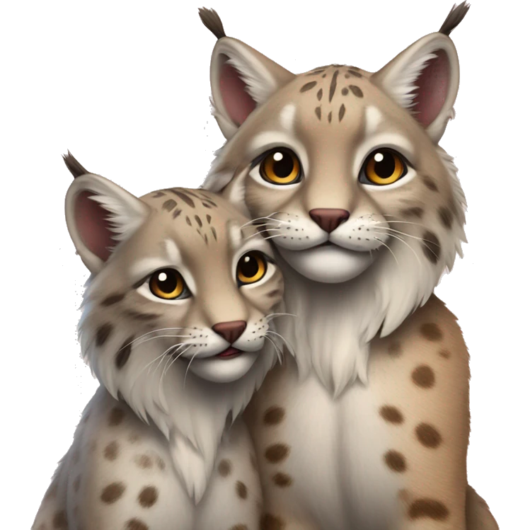 lynx and mouse love each other emoji