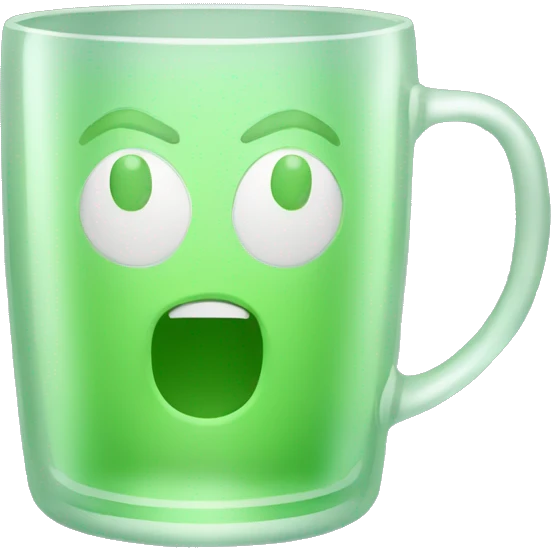 Light green transparent glass mug emoji