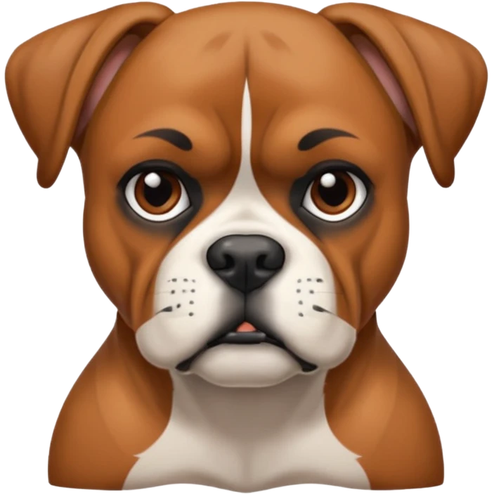 boxer dog with tattoo emoji