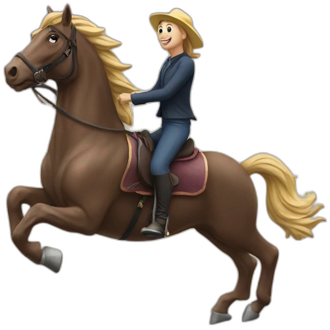 a person riding a massive horse in melbourne  emoji