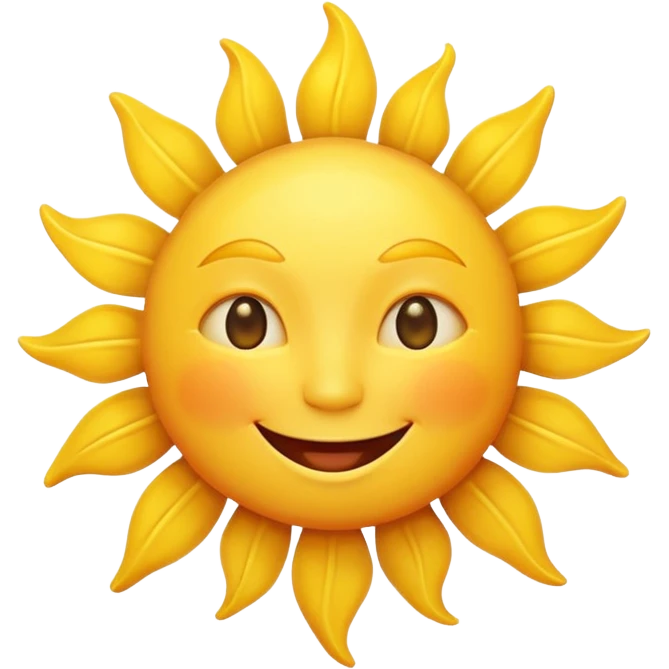 smiling sun emoji, simple and cheerful emoji