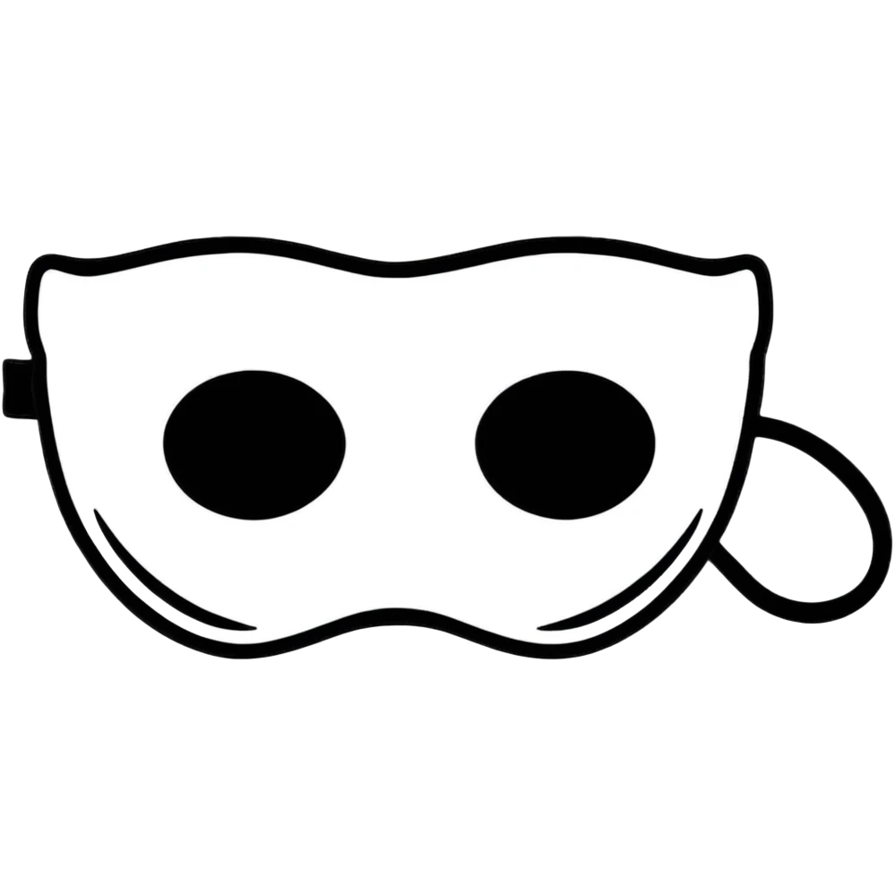 minimalist black superhero eye mask emoji