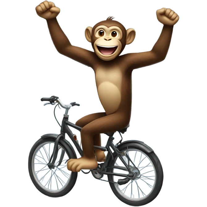 ecstatic monkey riding a bicycle emoji