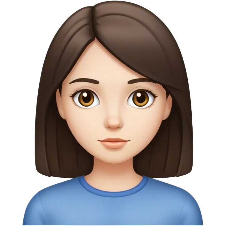 White brunette girl with straight hair emoji