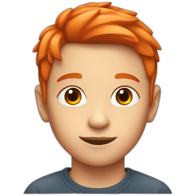 Young boy with red-orange hair, 11 years old emoji