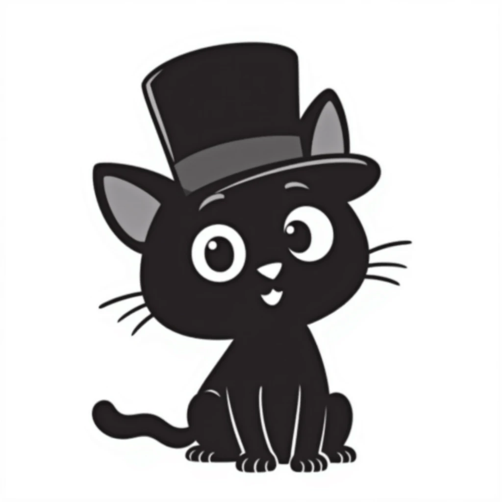 cute cat wearing a formal black top hat emoji