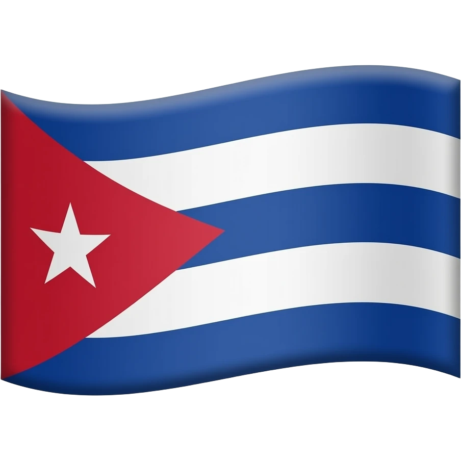 Bandera de Cuba en movimiento emoji