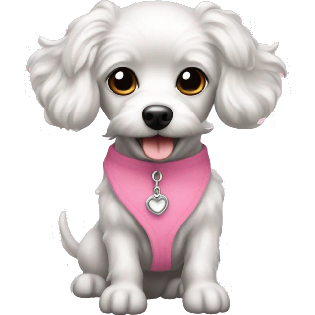 Create me some empojis for my company that sells toy puppies, examples: dachshund, bichon, poodle, chihuahua... pretty pink and precious emojis emoji