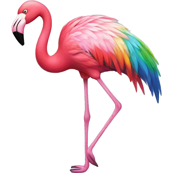 Rainbow flamingo  emoji