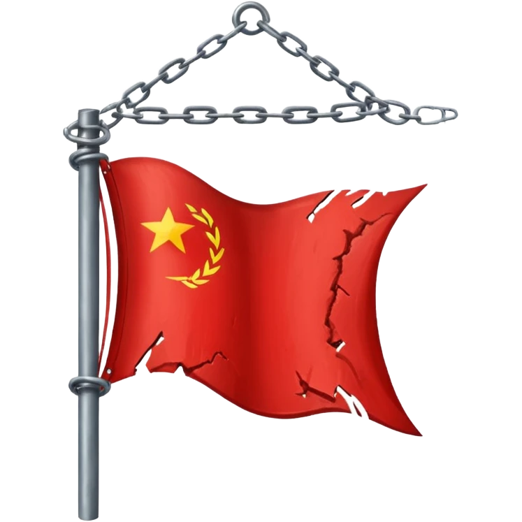 red flag with chains inside emoji