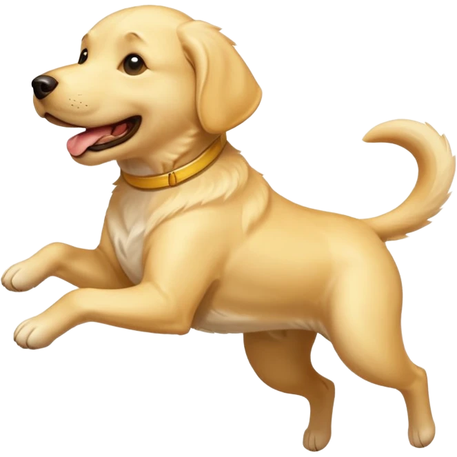 Yellow lab jumping emoji