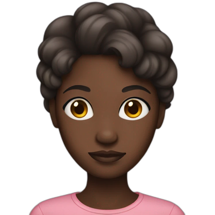 Woman with dark skin and big eyes emoji