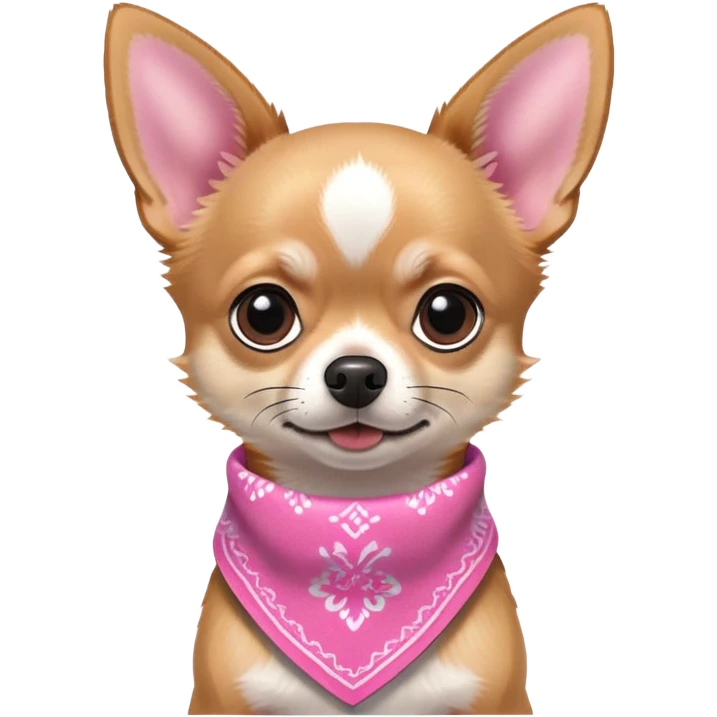 Chihuahua with pink bandana emoji