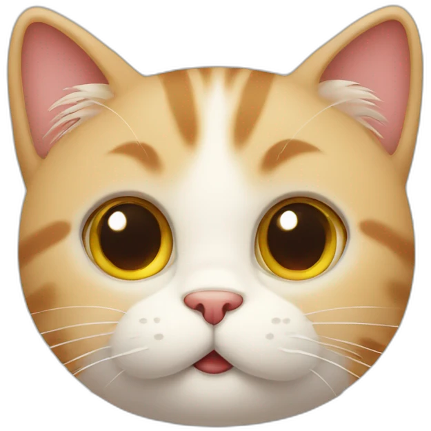 Cat with big heart eyes. Cute face. Teary eyes emoji