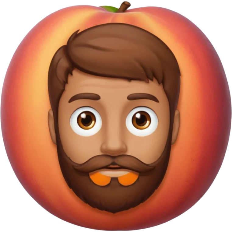 Créer emoji de un homme derrière une pêche avec un lit homme brun avec une barbe  emoji