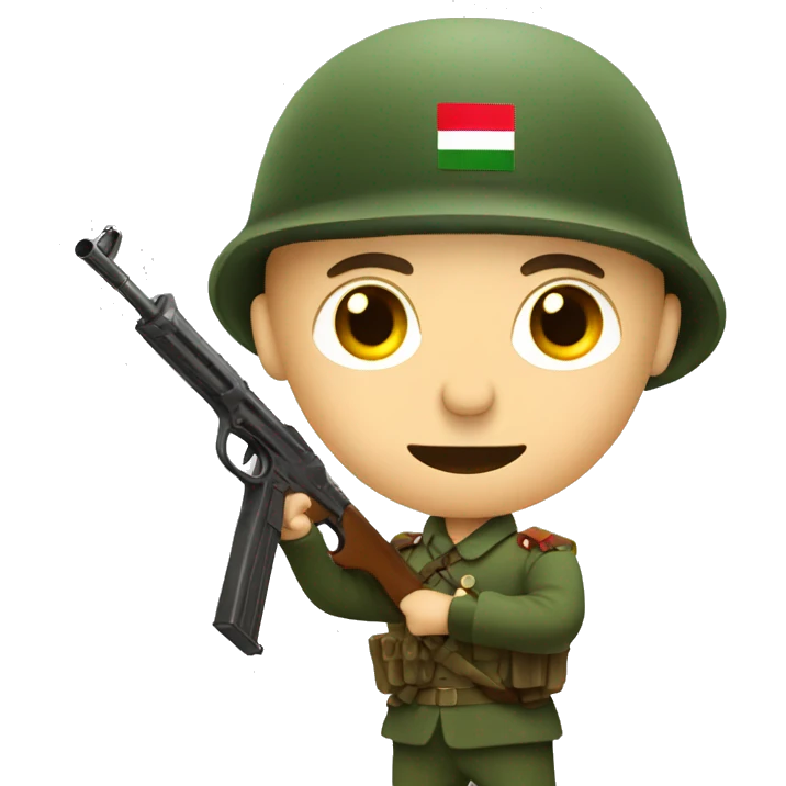 Hungarian soldier with gun emoji