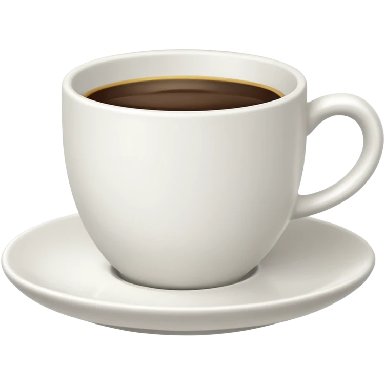 white coffee cup with saucer, minimalist, iOS emoji style, no smileys or faces, cup shape as in reference emoji