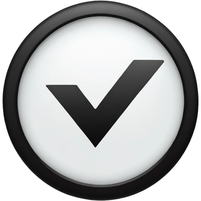 White circle with a black check mark on ir emoji