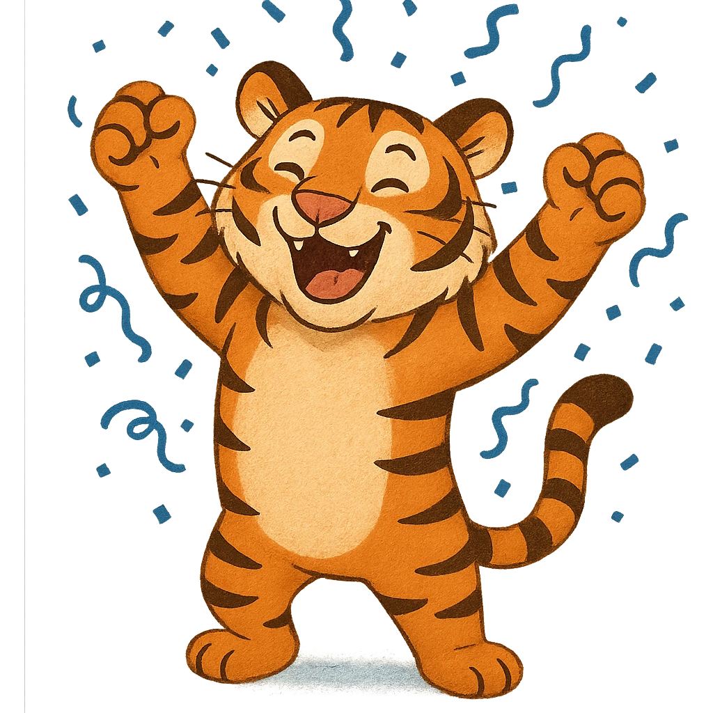 tiger celebrating, variation 6 emoji