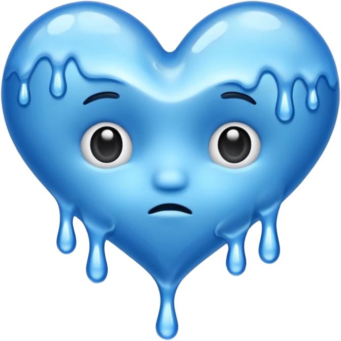 Blue Cold heart melted  emoji