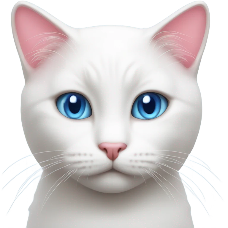 White cat blue eyes pink prawns  emoji