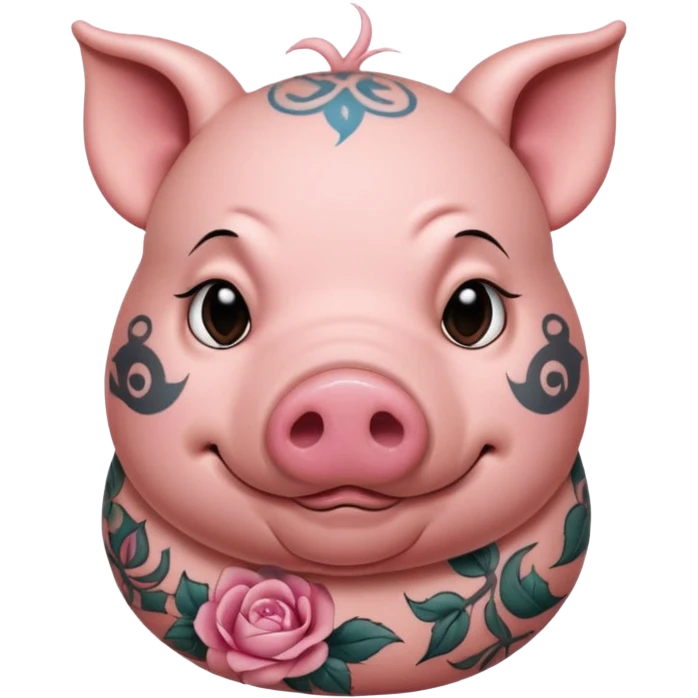 tatoos pig, sleepy emoji