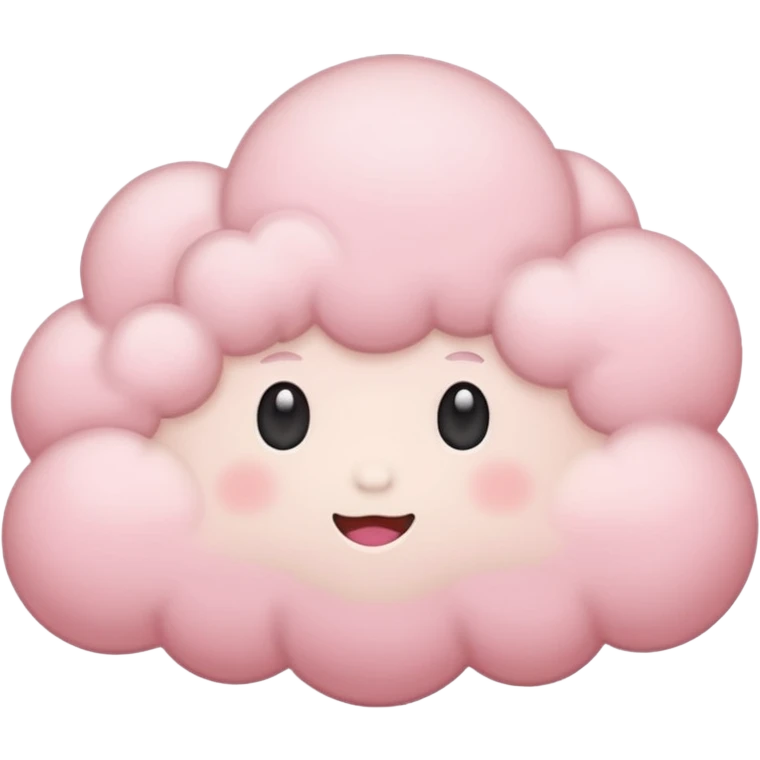 soft pastel pink cloud, fluffy and gentle emoji