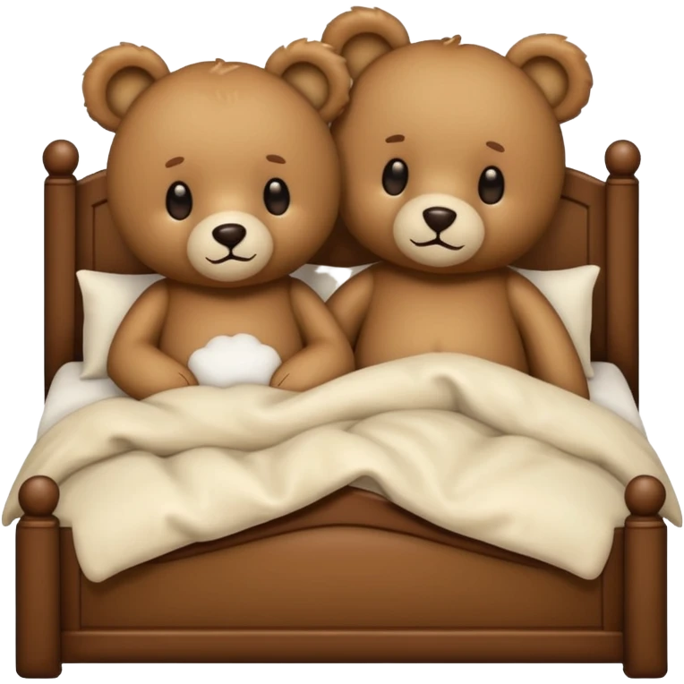 Teddy bear couple in the bed emoji
