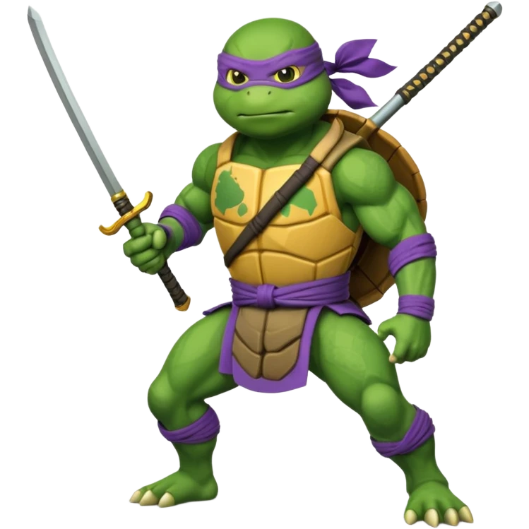 emote of a cartoon donatello ninja turtle in action pose with word RAID underneath emoji