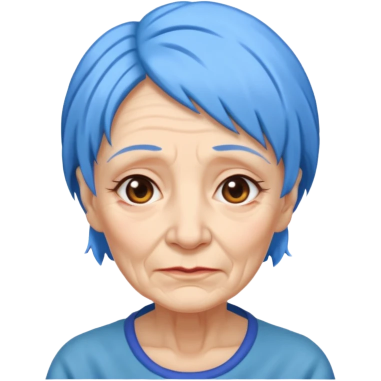 blue hair old woman emoji