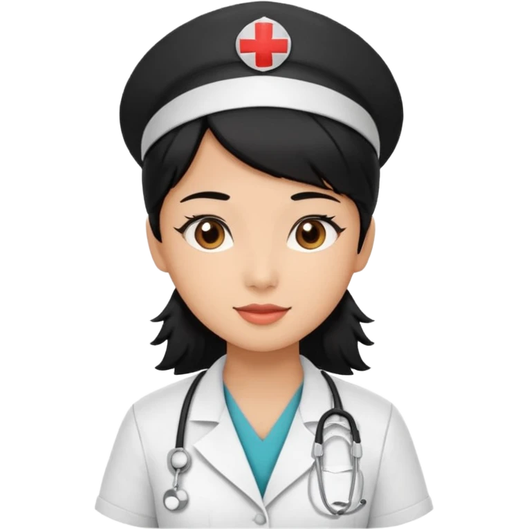 fresh grad nurse brown eyes southeast asian tan skin black hair emoji