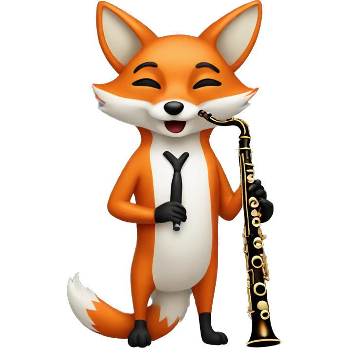 Fox playing the oboe emoji