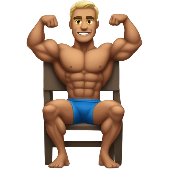 body builder sitting in chair emoji