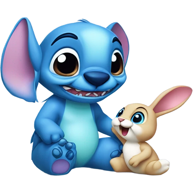 Stitch with a bunny  emoji