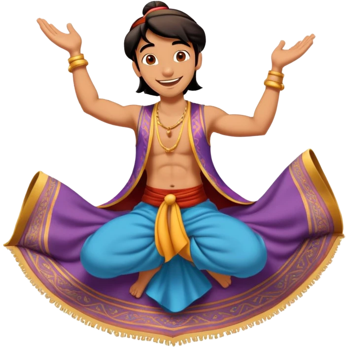 Aladdin sur un tapis volant emoji