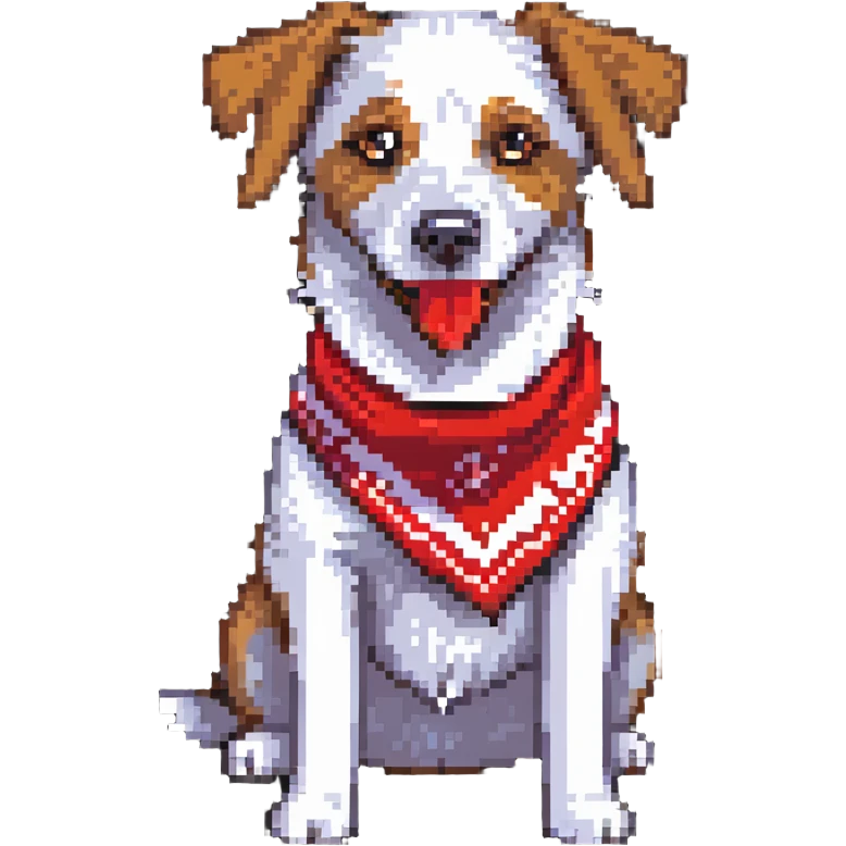 playful dog with a red bandana emoji