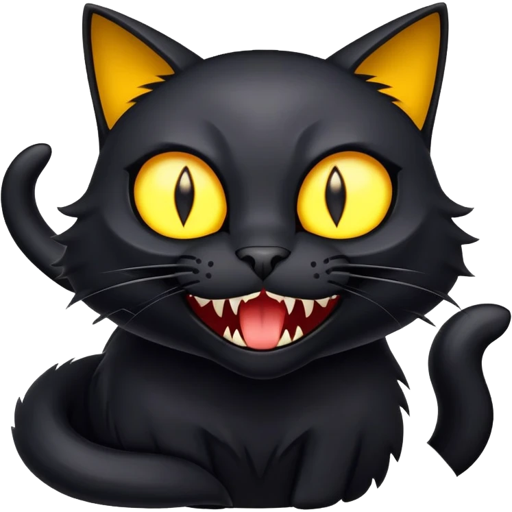 Hissing black cat-Fakémon-creature emoji
