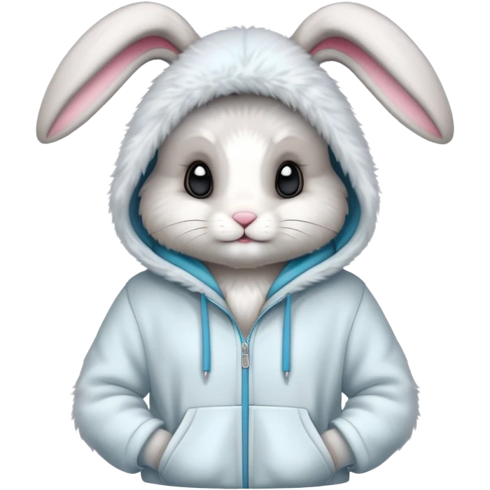 bunny wearing a hoodie emoji