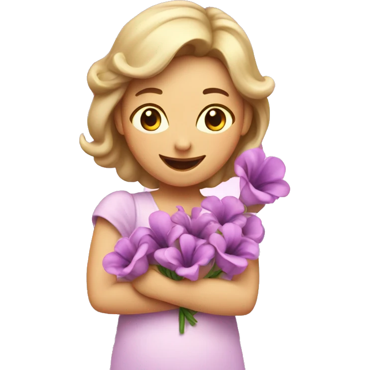 Happy Mother's Day with pink and purple flow emoji