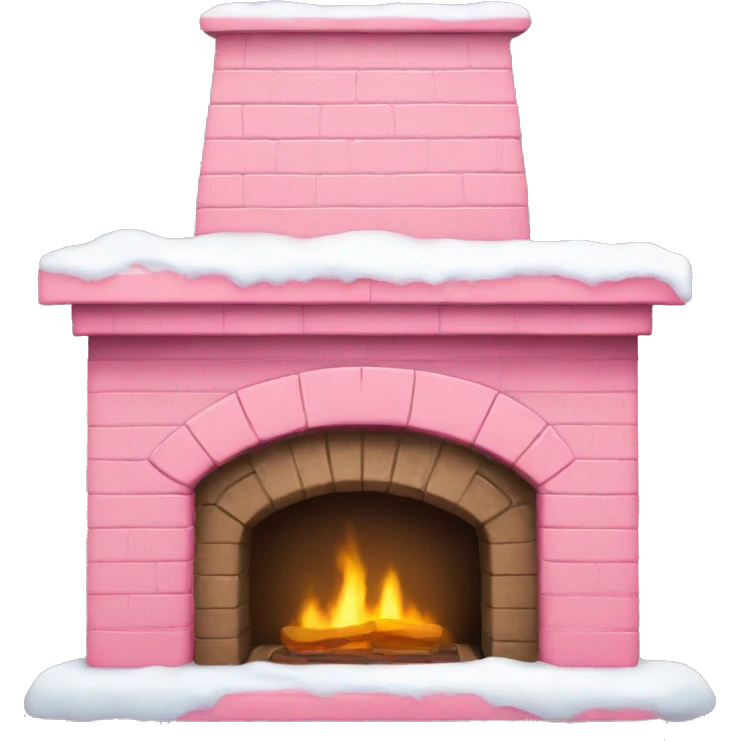 Winter Pink FirePlace, with snow on it emoji