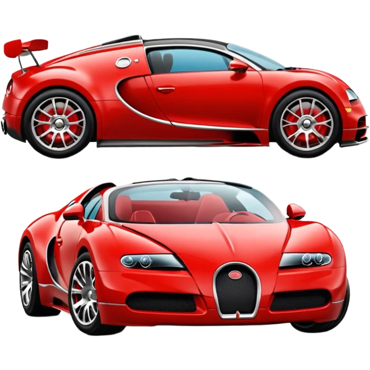 Um Bugatti vermelho emoji